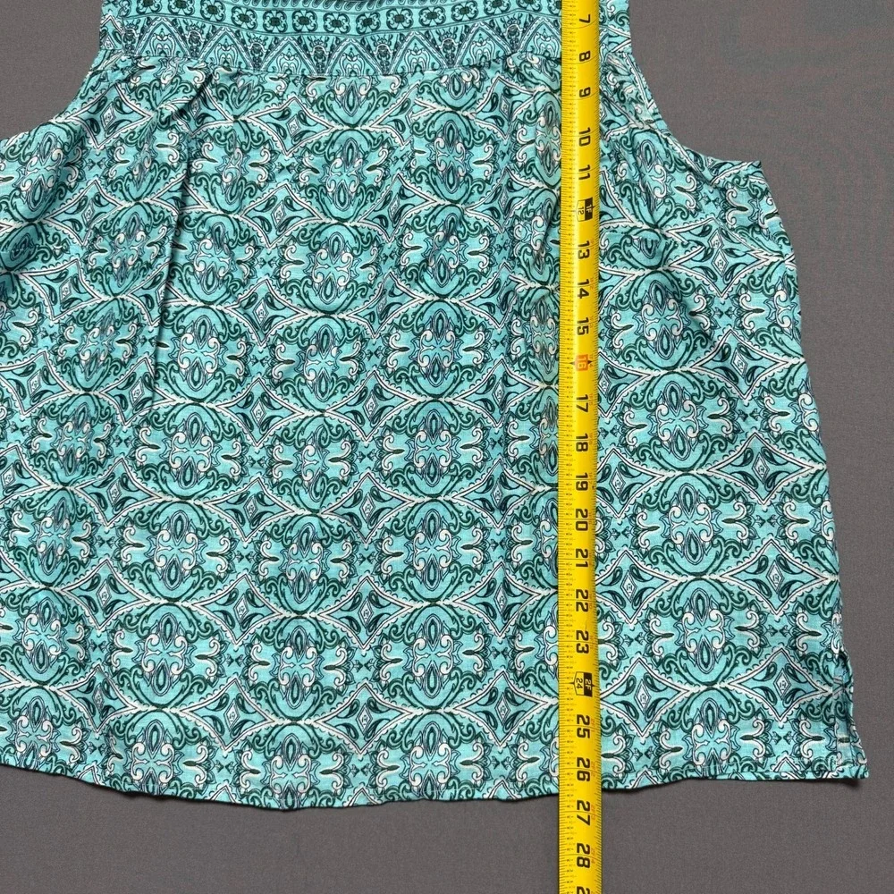 Talbots Tank Top Womens 2X Plus Paisley Blue Boho Resortwear Coastal Grandma